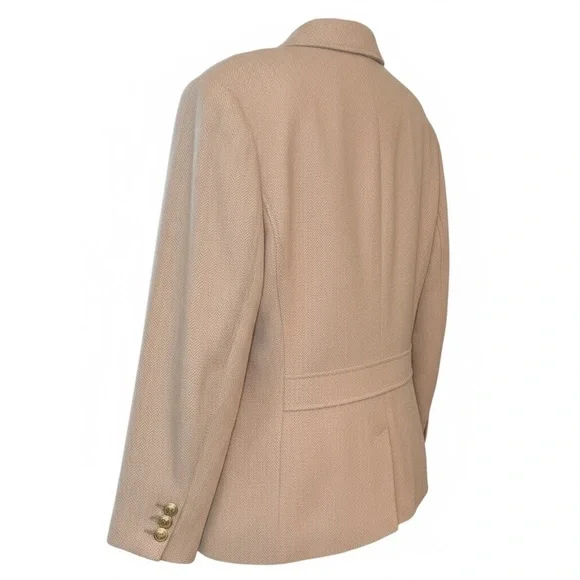 TALBOTS Classic Shetland Blazer - Bicolor Herringbone Oatmeal Women’s 18 - Picture 5 of 14